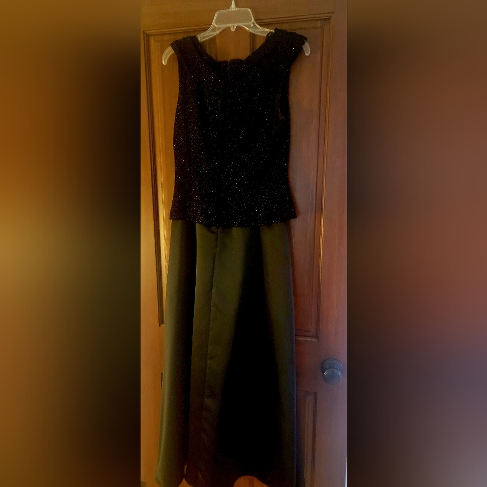 Patra Black Floor Length Evening Gown